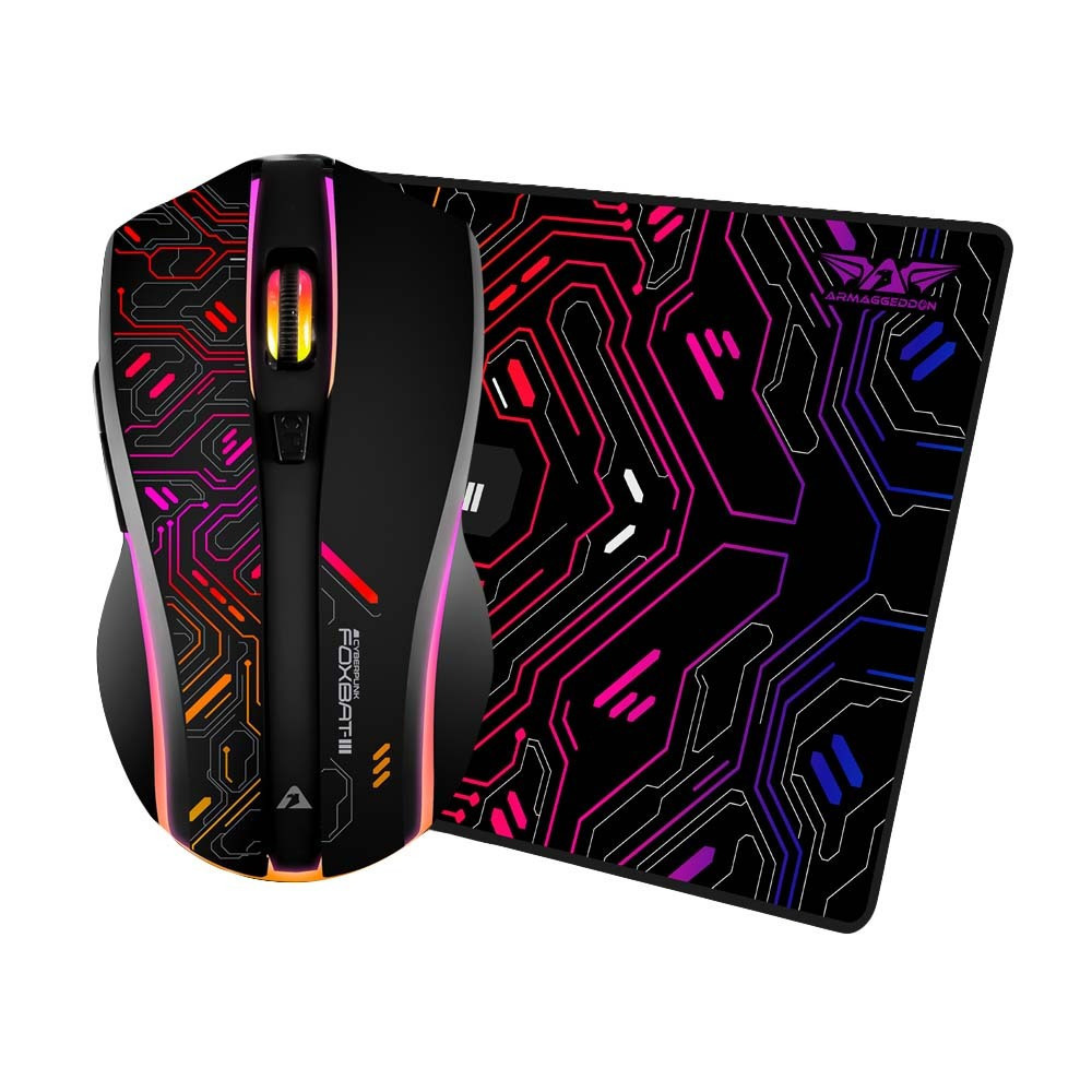 Armaggeddon Gaming Mouse Wired+2.4G Recharge FOXBAT-III CYBERPANK Black