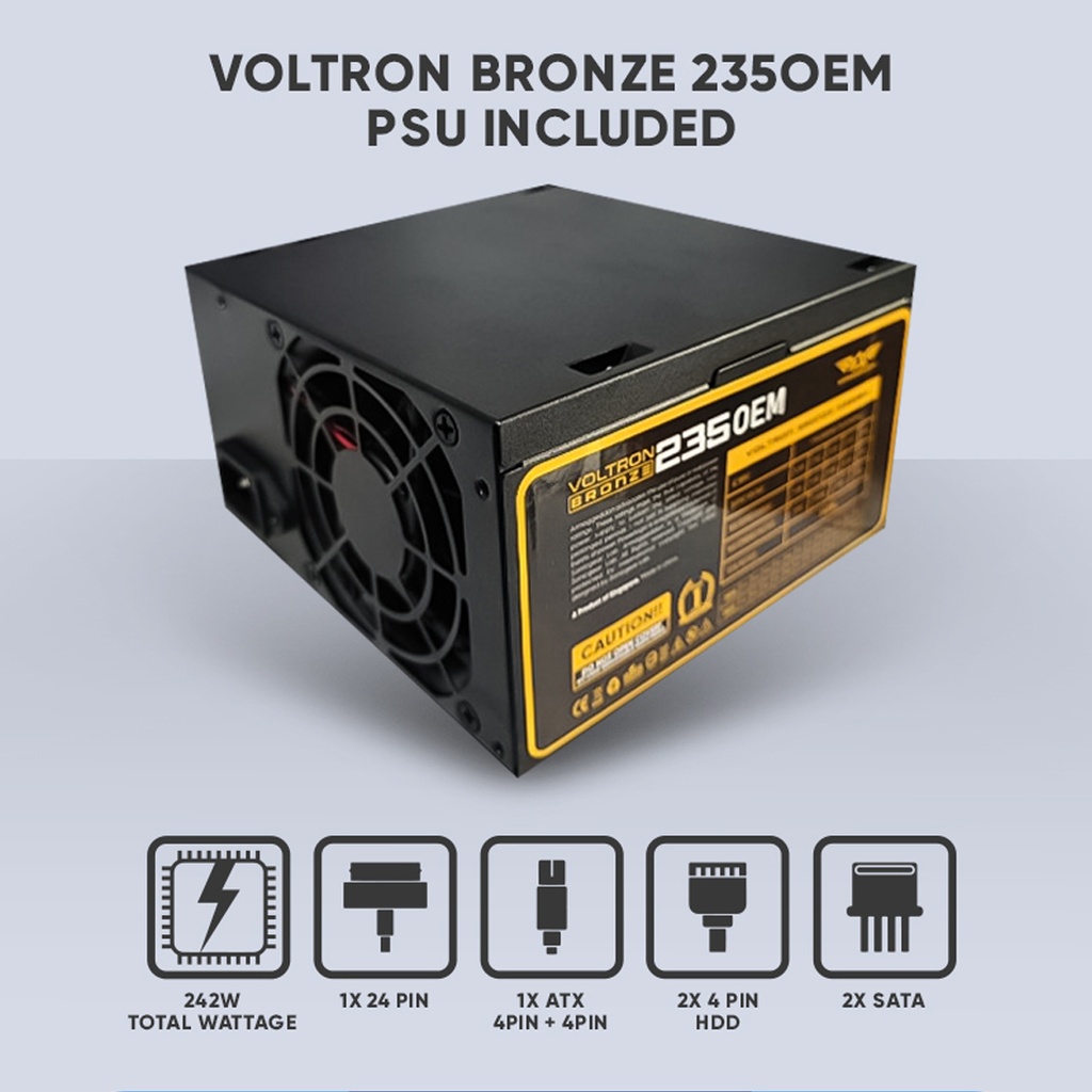 Alcatroz PC Case M-ATX FUTURA MILLENIA M200 with 235W PSU