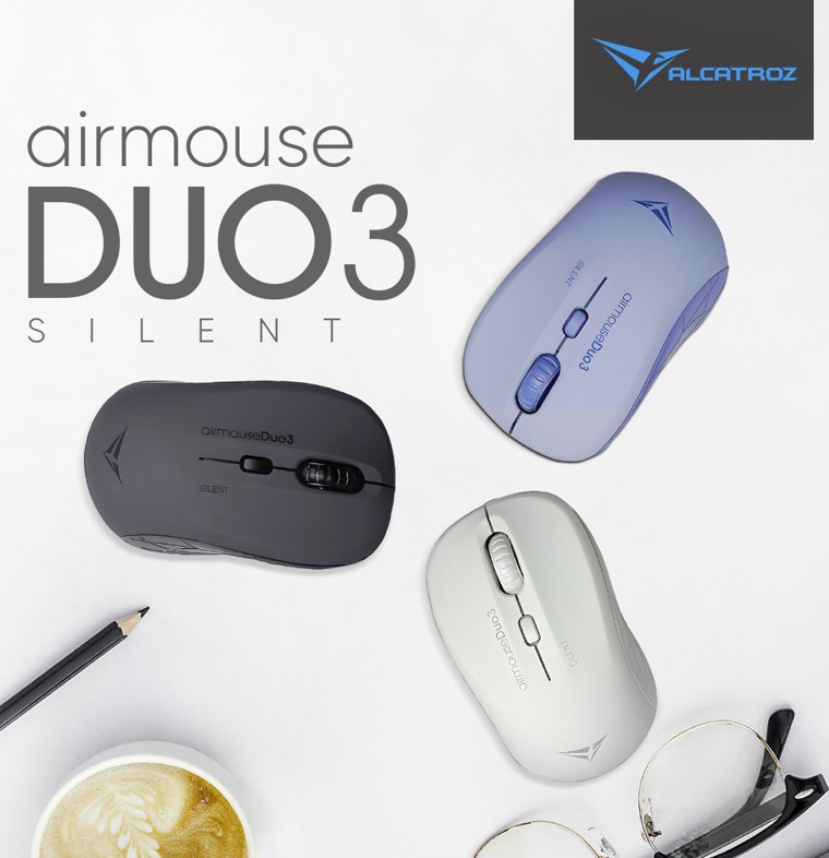 Alcatroz Mouse Wireless & Bluetooth Silent AIRMOUSE DUO 3 Black