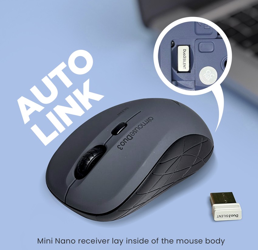 Alcatroz Mouse Wireless & Bluetooth Silent AIRMOUSE DUO 3 Black
