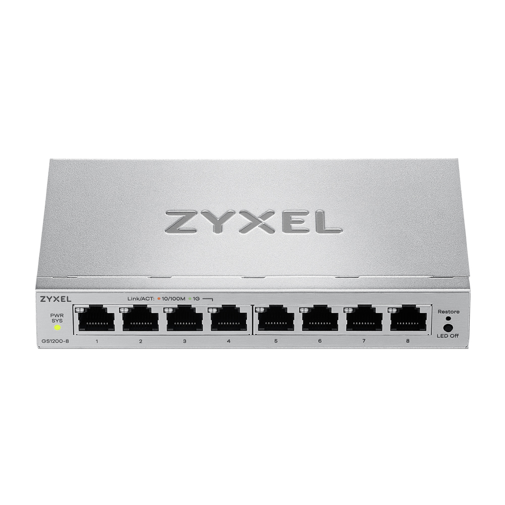Zyxel Switch Gigabit Ethernet Managed 8-Port Metal UK Plug GS1200-8V3