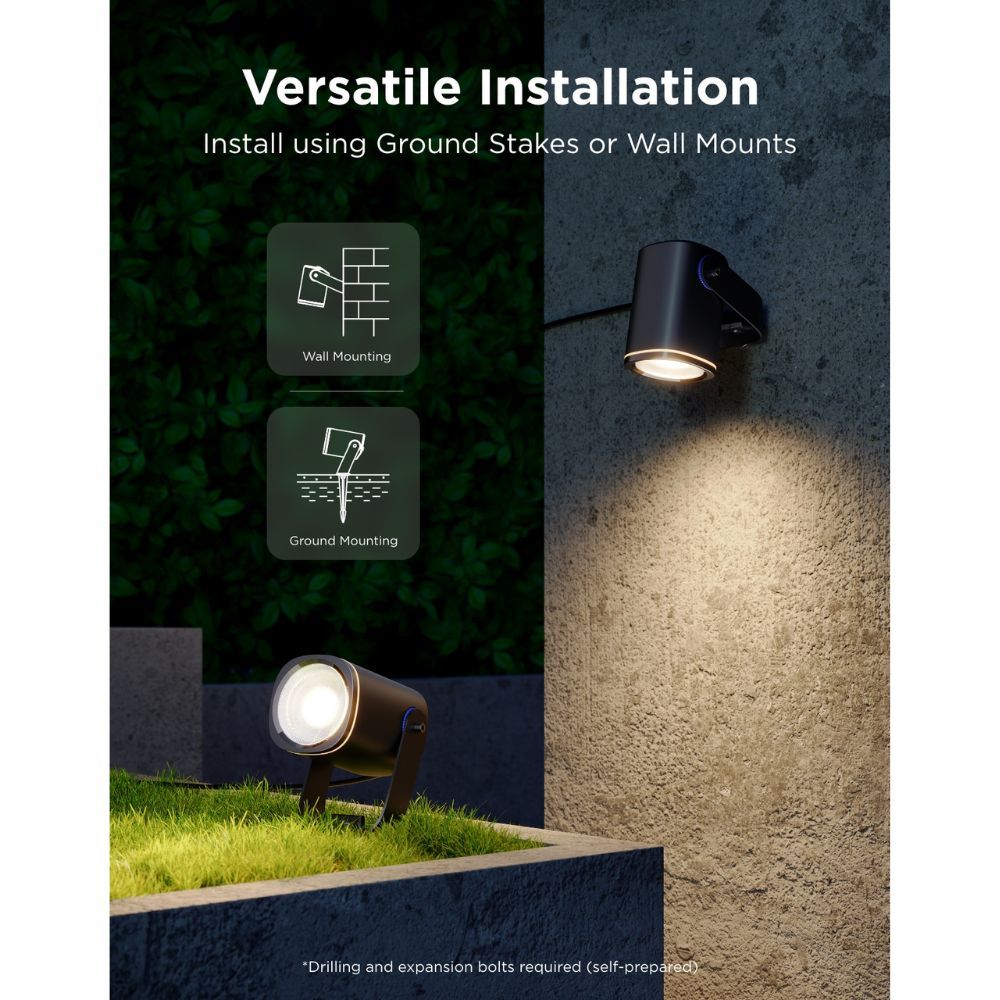 Govee Outdoor Smart Garden Spotlights IP67 RGBICWW H7093311 (2pack)