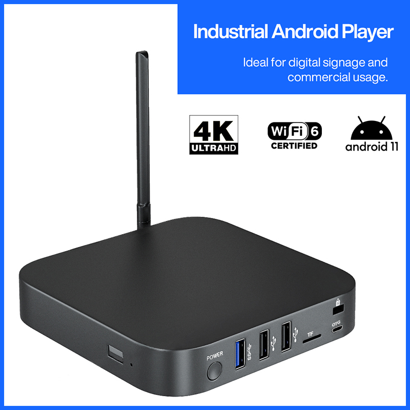 MINIX Android Media Hub Industrial 4K 4GB/32GB Wi-Fi 6 Digital Signage Wake-on-LAN/RTC/Watchdog/PreRooted X35i-Max