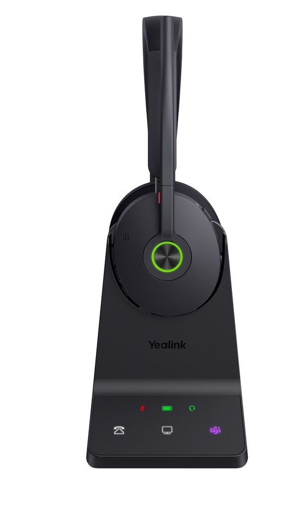 Yealink Headset Wireless Dual-Mode DECT/Bluetooth 4-Mic NC with ANC & Basestation WH68 Teams