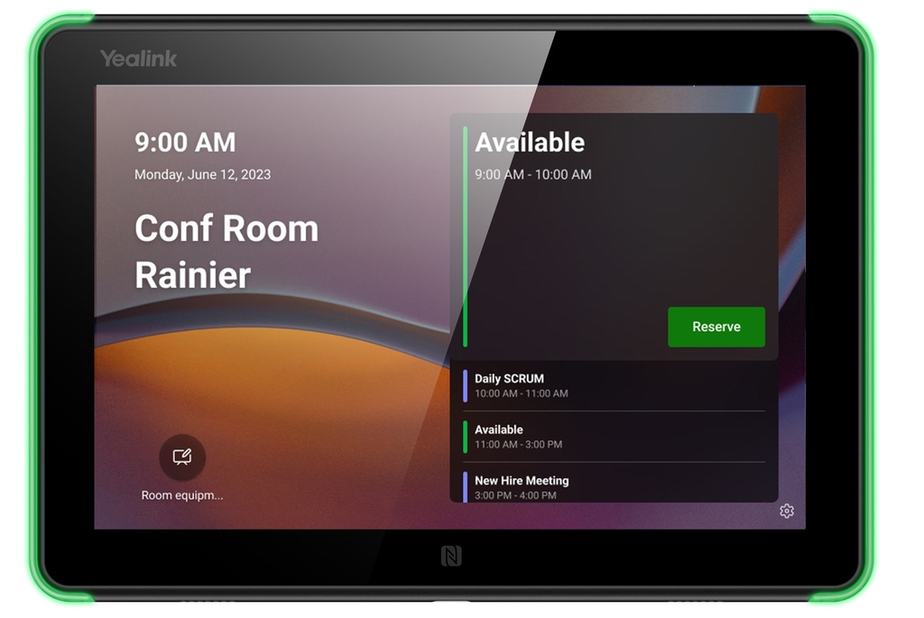Yealink Teams Room Scheduling Panel for Booking & Status with 8'' Touch, PoE, Wi-Fi/BT, RFID/NFC RoomPanelE2