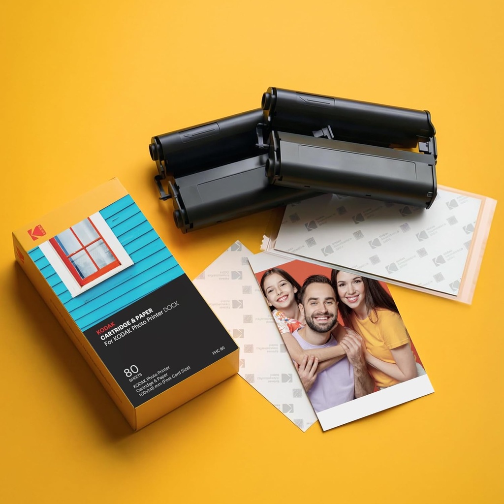 Kodak Printer Dock Sheets for Dock Plus & Dock ERA 4x6 (80 Sheets + Cartridge)