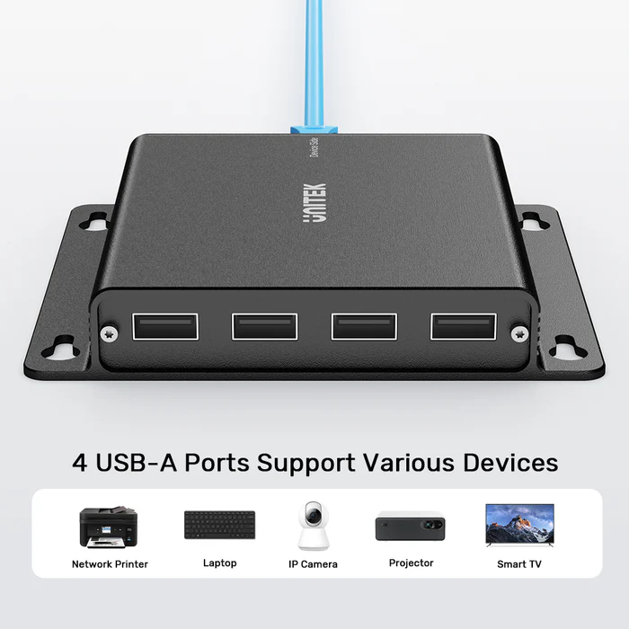 Unitek USB Extender over Ethernet 150m 4Port Hub 5V2A PSU U1222ABK
