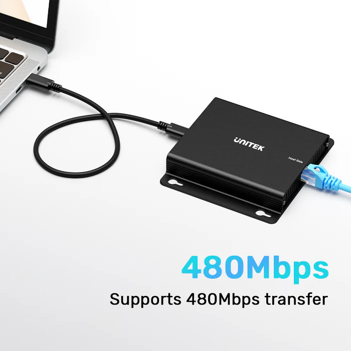Unitek USB Extender over Ethernet 150m 4Port Hub 5V2A PSU U1222ABK