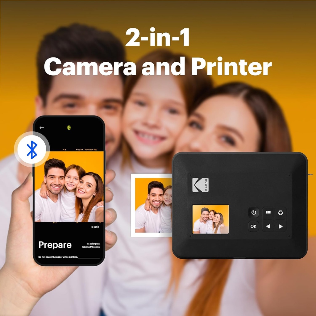 Kodak Instant Camera & Printer RETRO Mini Shot 3 Yellow 3x3 (8 sheets)