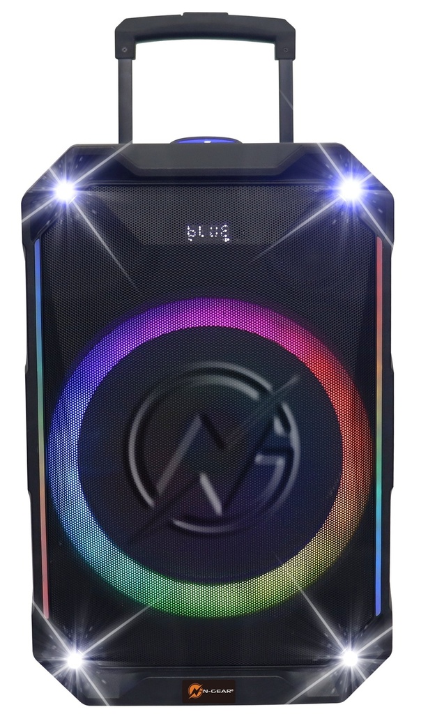 N-Gear FLASH1540 15'' Portable Karaoke Speaker with 1x Wireless Mic LED Lights USB & BT