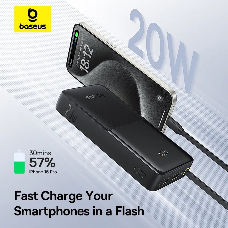 Baseus Powerbank 20W 10000mAh Bipow 2 Black