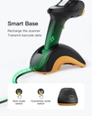 Inateck Barcode Scanner CMOS+CCD 1D/2D Wireless 2.4GHz/Bluetooth USB-A 2600mAh Display Screen Smart Charging Base N6001 