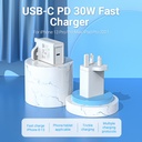 Vention Charger Wall 30W 1xUSBC UK Plug White FAIW0-UK