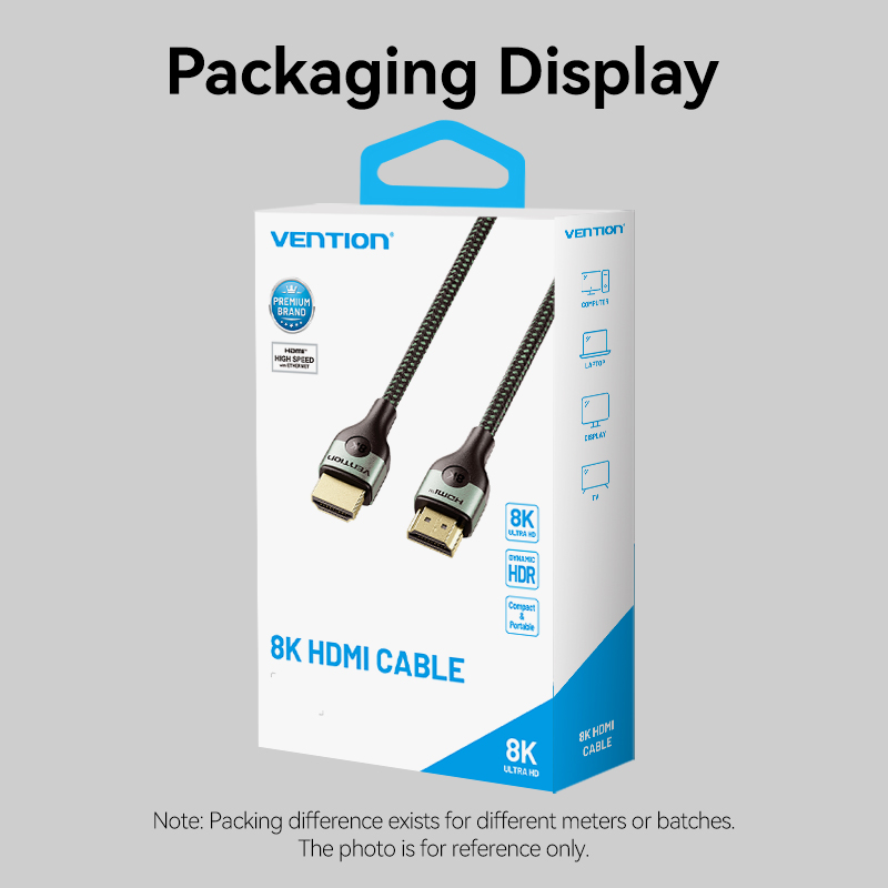 Vention HDMI Cable 2.1 8K60Hz Braided Ultra Thin 2.0m ALOGH