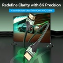 Vention HDMI Cable 2.1 8K60Hz Braided Ultra Thin 1.5m ALOGG