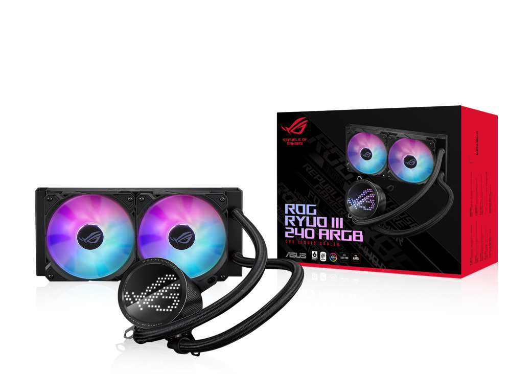 ASUS CPU Liquid Cooler 2xFans LED Display ROG RYUO III 240 ARGB