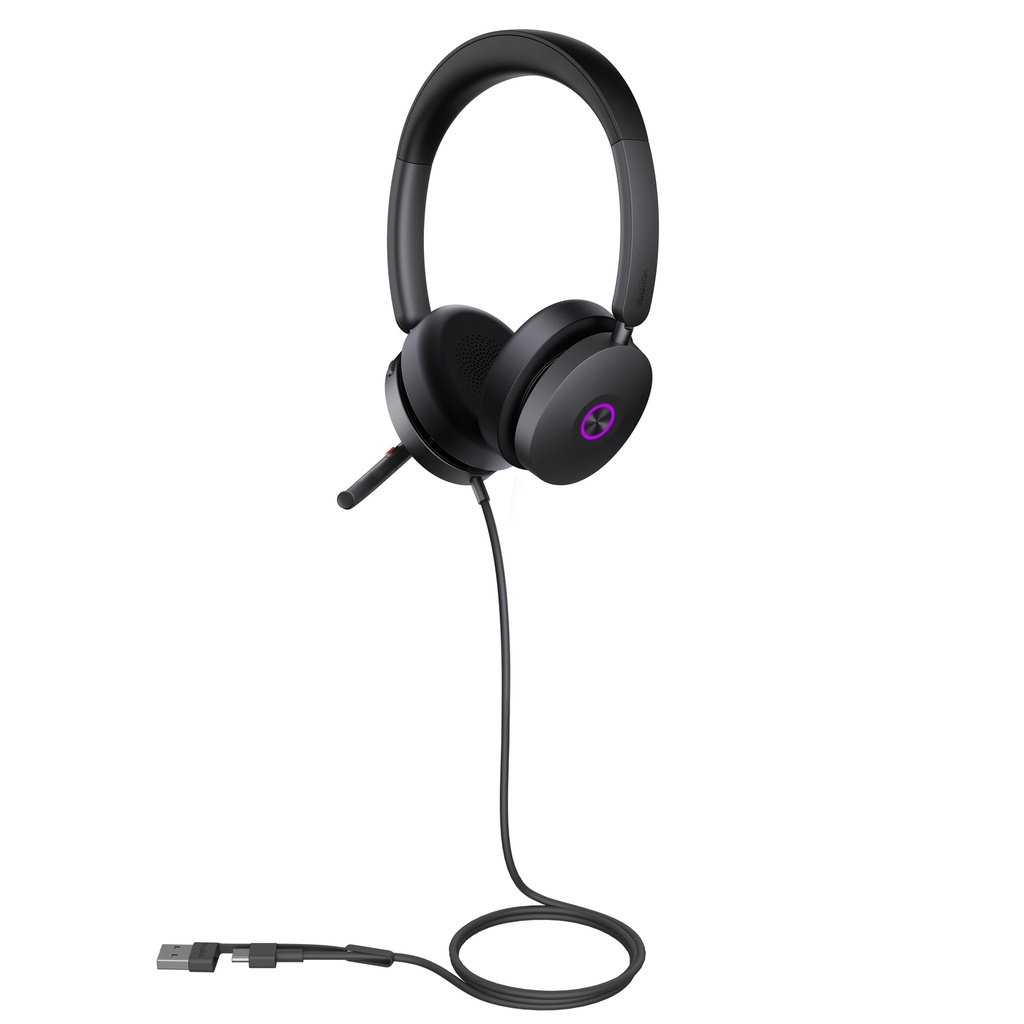 Yealink Headset Wired USB 4-Mic Noise Cancelling Hybrid ANC USB-C/A UH48 Dual Teams