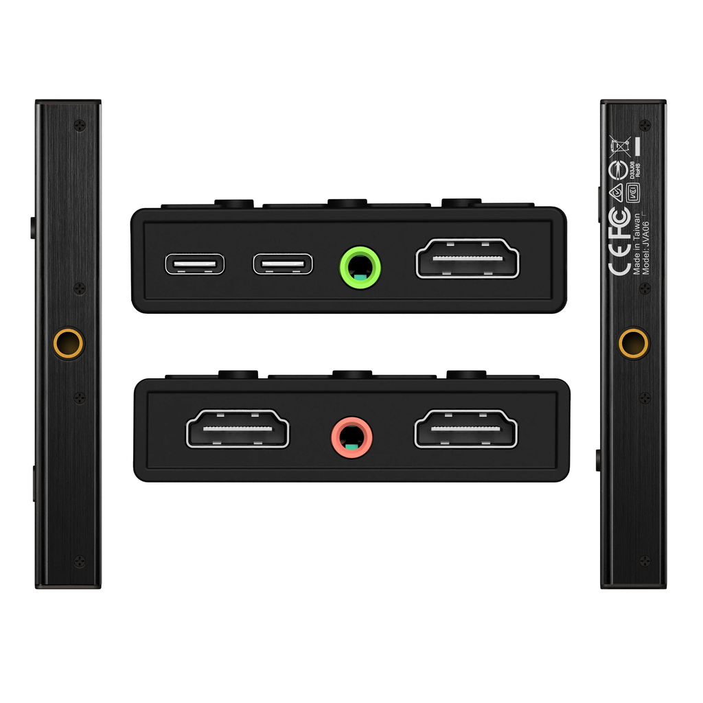 j5create Capture Card Dual HDMI to USB-C/A 1080p 3.5mm/DSLR/PD Windows/Android JVA06