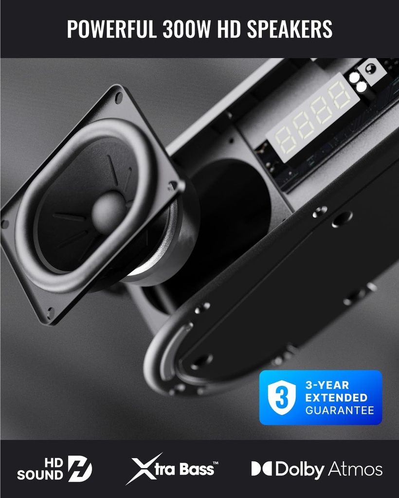 Majority Soundbar BOWFELL HALO ATMOS 5.1 300W Wireless Sub & 2 Wireless Speakers