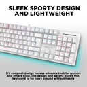 Armaggeddon MKA-7C White Mechanical Gaming Keyboard 104 Linear Red Keys
