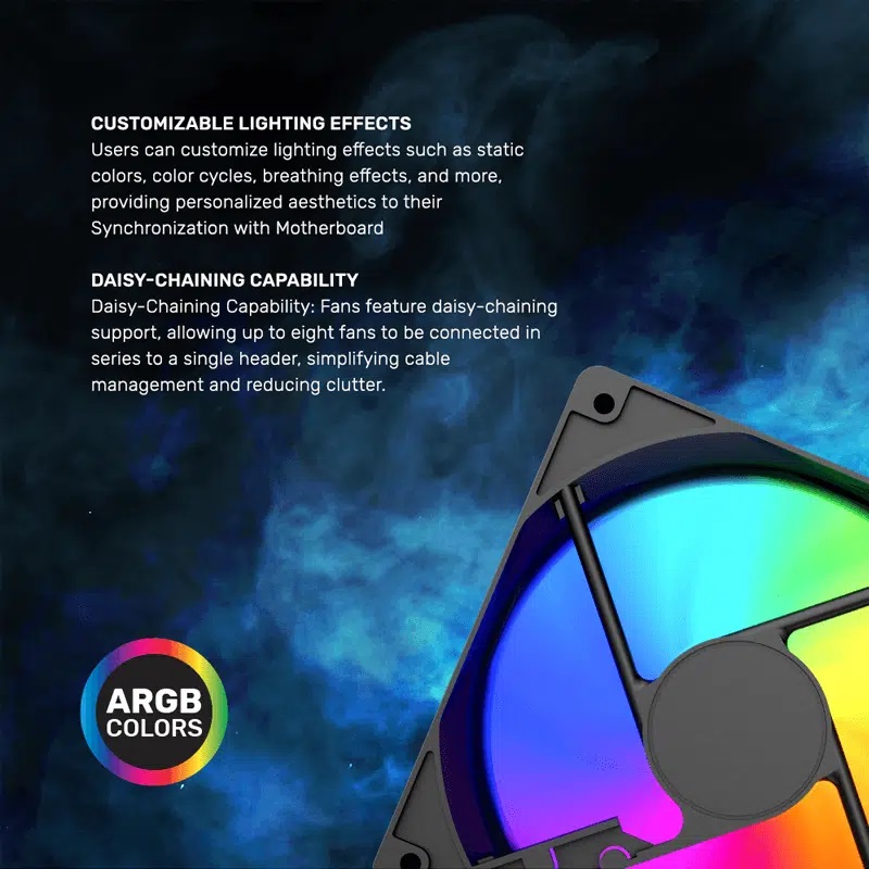 Armaggeddon Gaming Cooling Fan Set 4pcs ARGB KIT 5000 Black