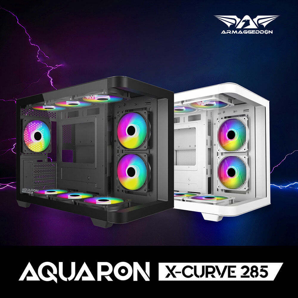 Armaggeddon Gaming Case M-ATX AQUARON X-CURVE 285 White