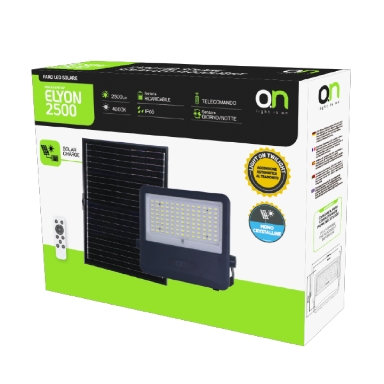 GBC ON LED ELYON 2500 Solar LED Floodlight with Panel and Battery 2500Lm