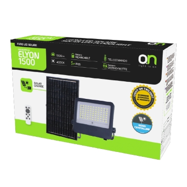 GBC ON LED ELYON 1500 Solar LED Floodlight with Panel and Battery 1500Lm