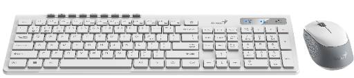 [29584] Genius Keyboard-Mouse Set Wireless+BT SlimStar 8230 White English