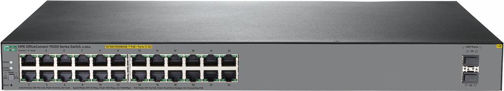 [JL385A] Hewlett Packard Enterprise OfficeConnect 1920S 24G 2SFP PoE+ 370W Managed L3 Gigabit Ethernet (10/100/1000) Gray 1U Power over Ethernet (PoE)