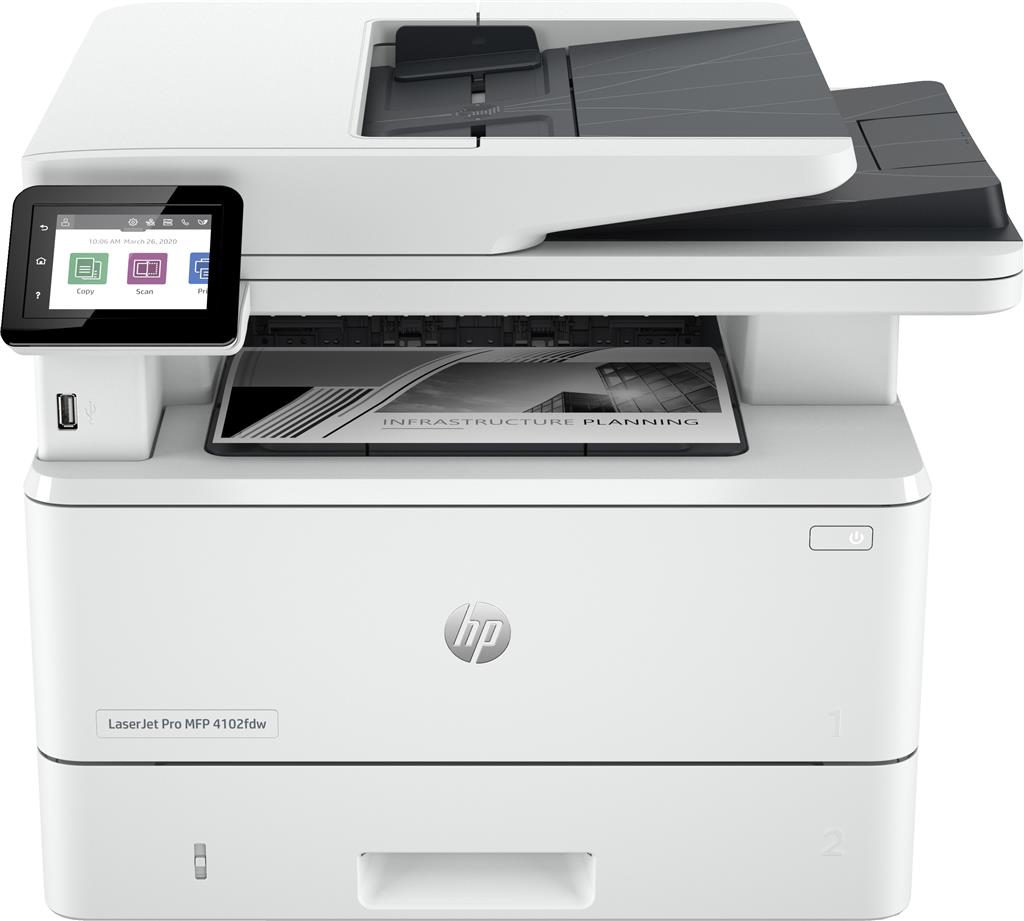 [2Z622F] HP LaserJet Pro MFP 4102dw Printer, Black and white, Printer for Small medium business, Print, copy, scan, Wireless; Instant Ink eligible; Print from phone or tablet; Automatic doc