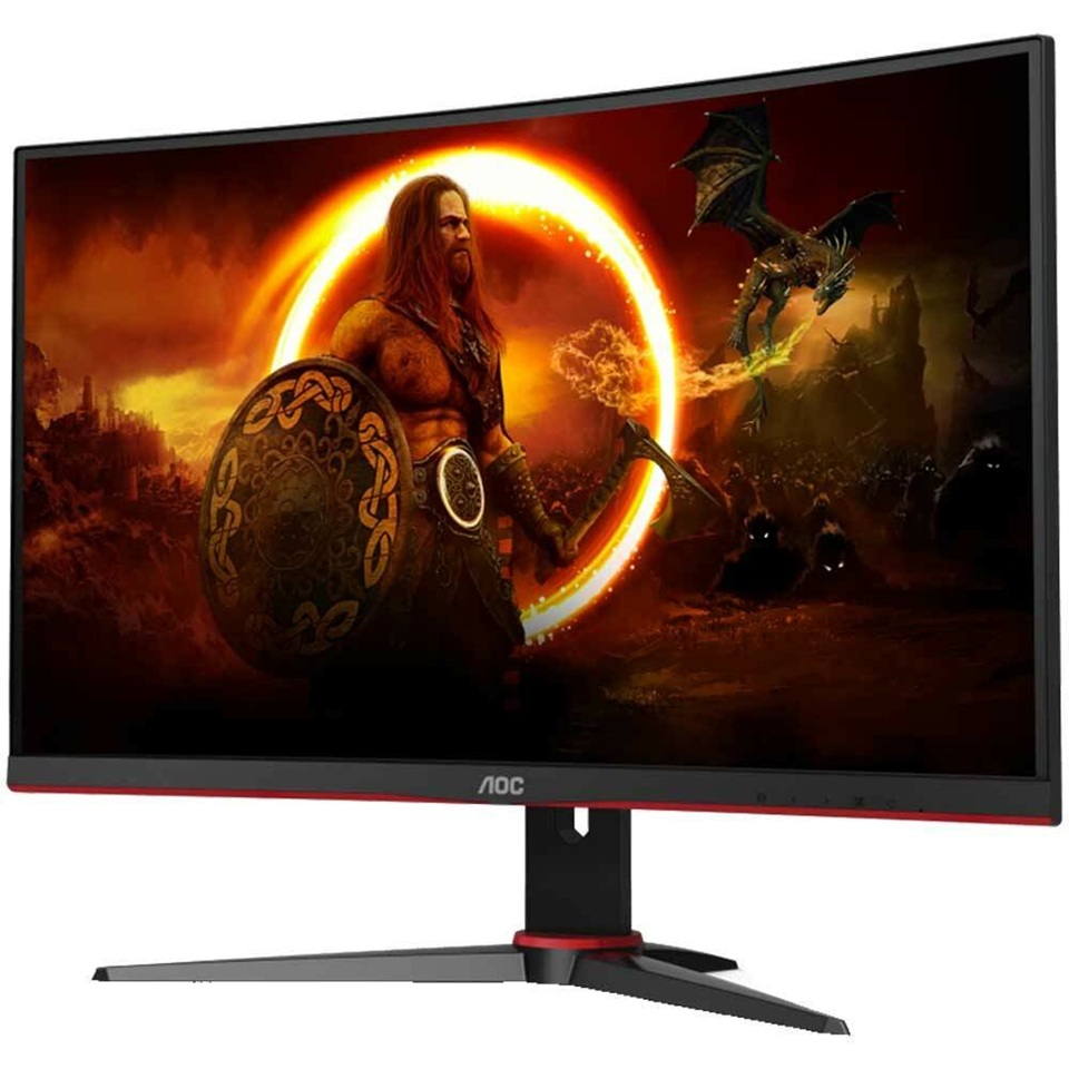 AOC MONITOR 24'', GAMING CURVED, VA LED, 1920x1080, SPEAKERS, 80M:1, 1MS, 250 CD/M², AMD FREESYNC, 165 Hz, VGA, 2X HDMI,