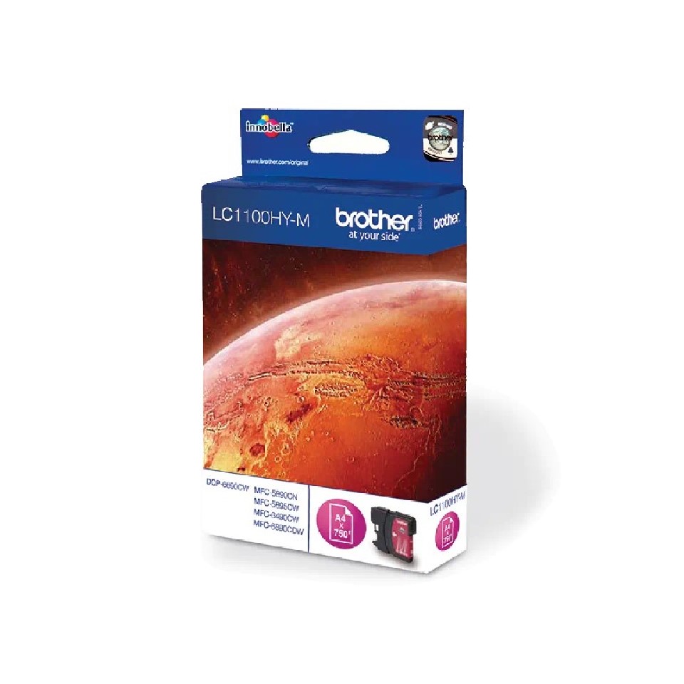 LC1100HYM BROTHER MAGENTA INK 750P HIGH YIELD DCP6690-MFC5890/5895/6490/6890