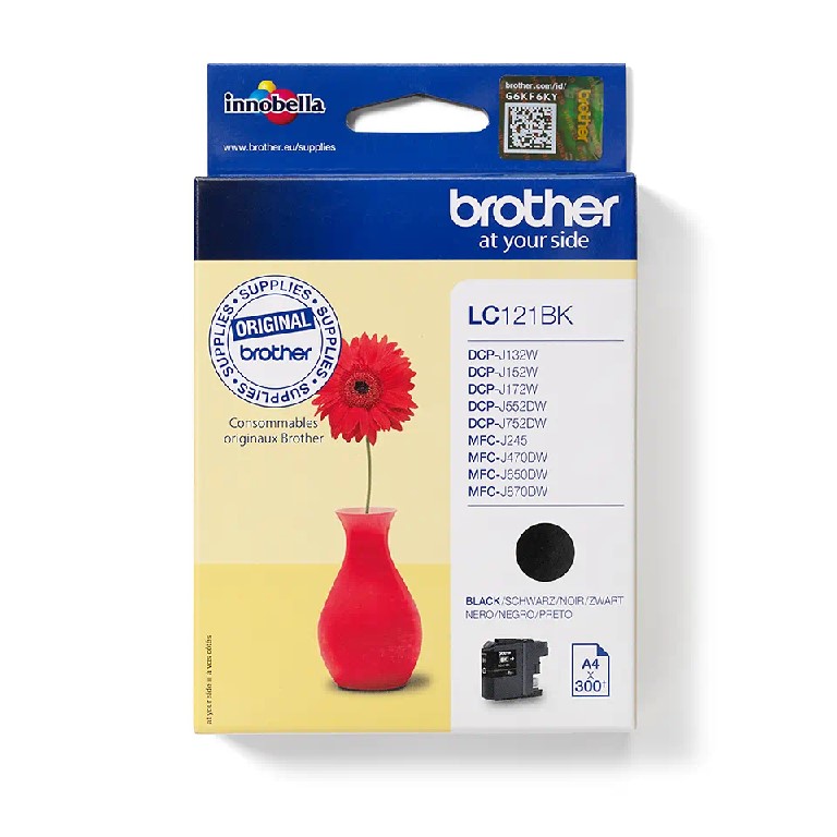 LC121BK BROTHER BLACK INK 300P DCPJ4110/132/152/172/552/752