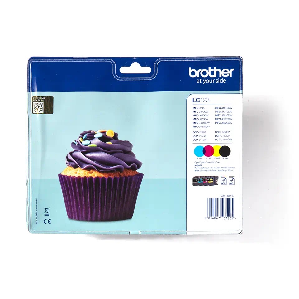 LC123VALBP VALUE PACK BK,C,M,Y 600p EACH BROTHER LC123VALBP