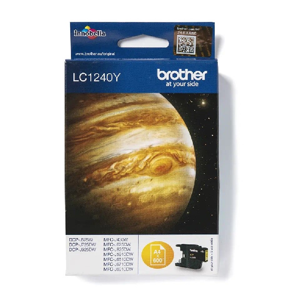 LC1240Y BROTHER YELLOW INK 600P DCP525/725/925 MFCJ430/625/825/5910/6510/6910