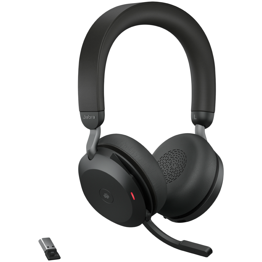 [27599-999-999] JABRA EVOLVE2 75, Link390a MS Stereo Black, EVOLVE2 75 headset Black MS, Link 380 BT adapter USB-A MS,1.2m USB-C to USB-A cable, carry pouch, warranty and warning (safety leaflets)