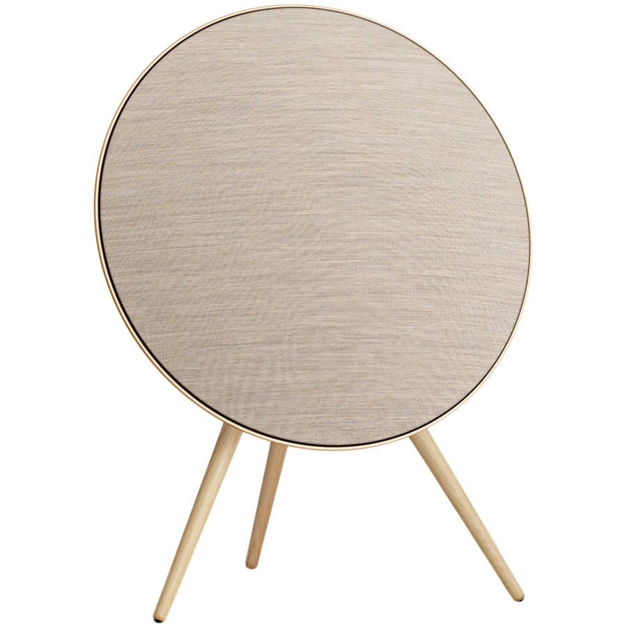 Beosound A9 5th Gen Speaker Gold Tone (Back Sand/Cover Golden/Legs White Oak)