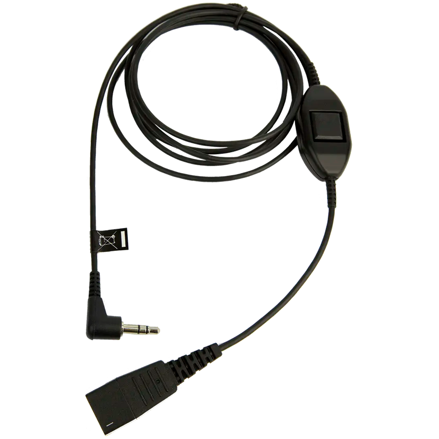 [8735-019] JABRA QD Cord to 3.5 mm jack. With in-line call-answering; for Alcatel 8er and 9er Series
