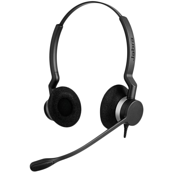 [2399-823-109] JABRA BIZ 2300 USB Duo, Type: 82 E-STD, Microphone boom: FreeSpin (headband), USB connector, with mute-button and volume control on the cord, Microsoft optimized