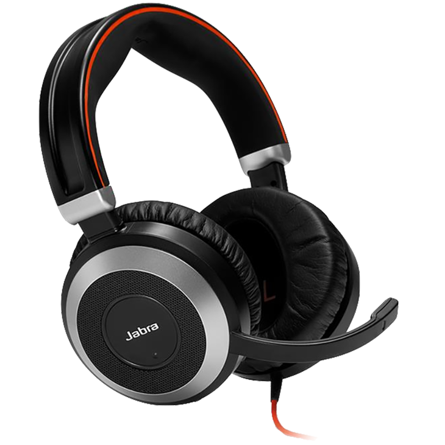 [14401-11] JABRA EVOLVE 80 UC Duo headset only with 3.5mm Jack (without USB Controller), headband, discret boomarm, active Noise Cancellation, Listen-In