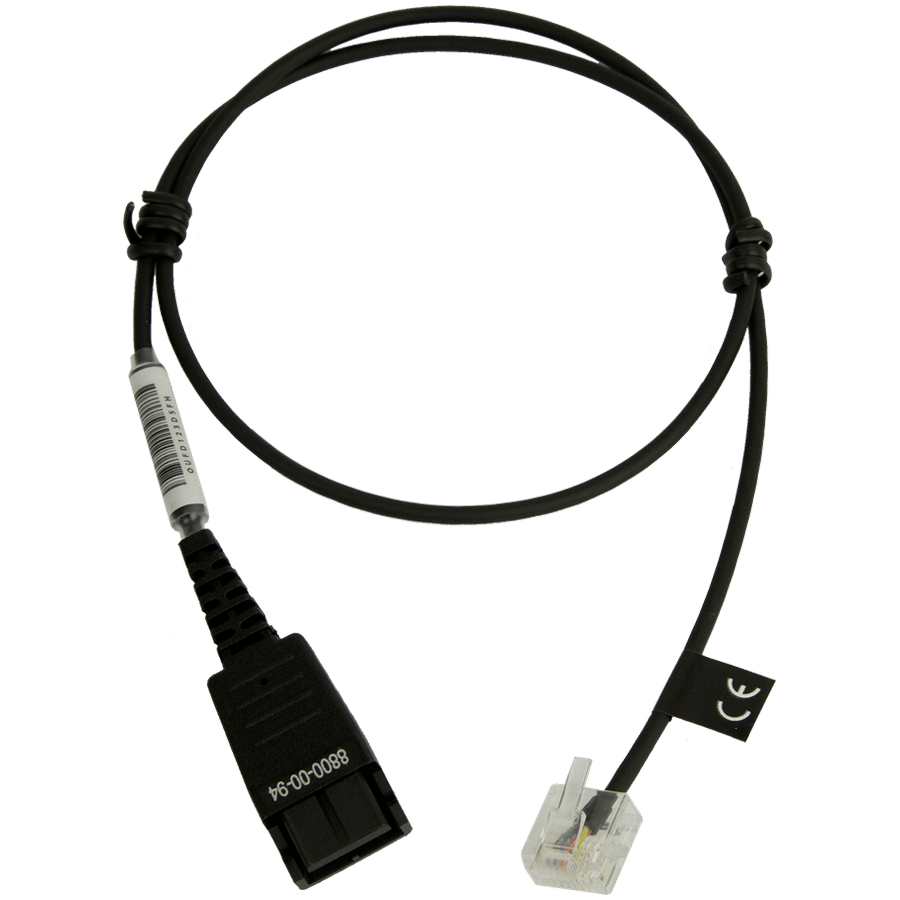 JABRA QD to RJ45, straight, unbalanced version for GN1900/GN2000 and GN2100 Standard Headset on Siemens Openstage
