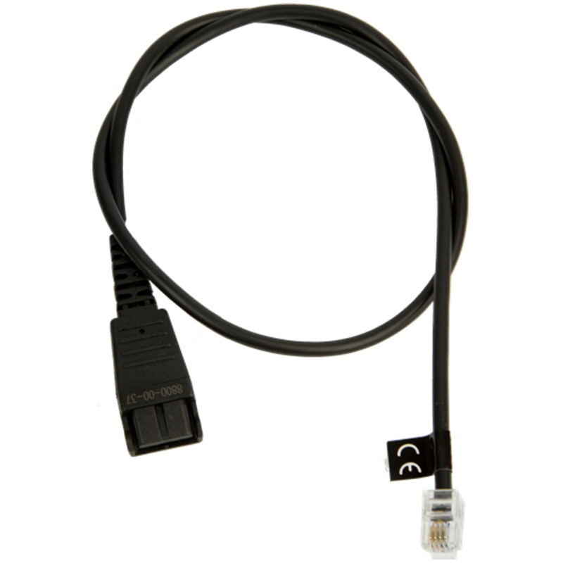 JABRA QD Cord to RJ10, straight, 0,5 meters, e.g. for Lucent Callmaster V, VI, Cisco 79xx and PLX A22
