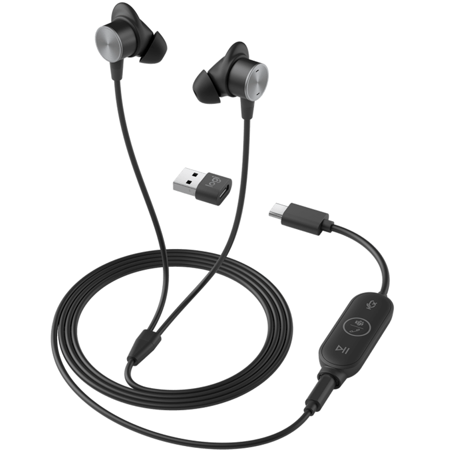 LOGITECH Logi Zone Wired Earbuds UC - GRAPHITE - USB - EMEA