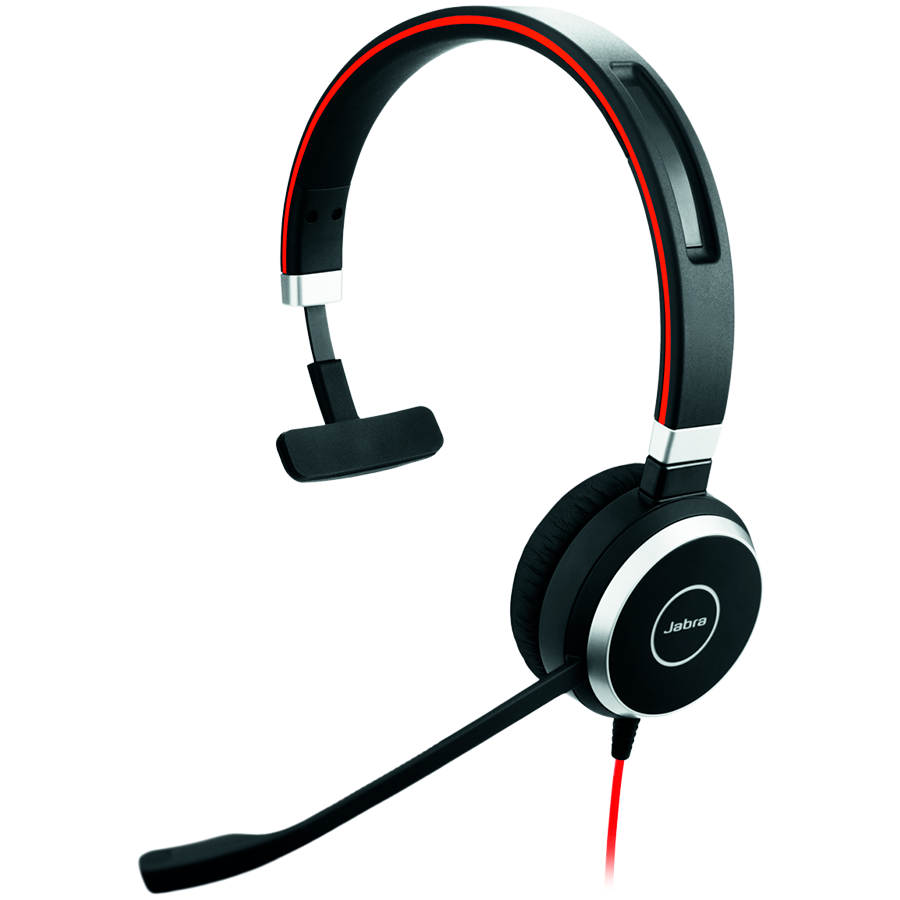 [6393-823-109] JABRA EVOLVE 40 MS Mono USB Headband, Noise cancelling, USB and 3.5 jack connectivity, with mute-button and volume control on the cord, Busylight , Discret boomarm, Microsoft optimized