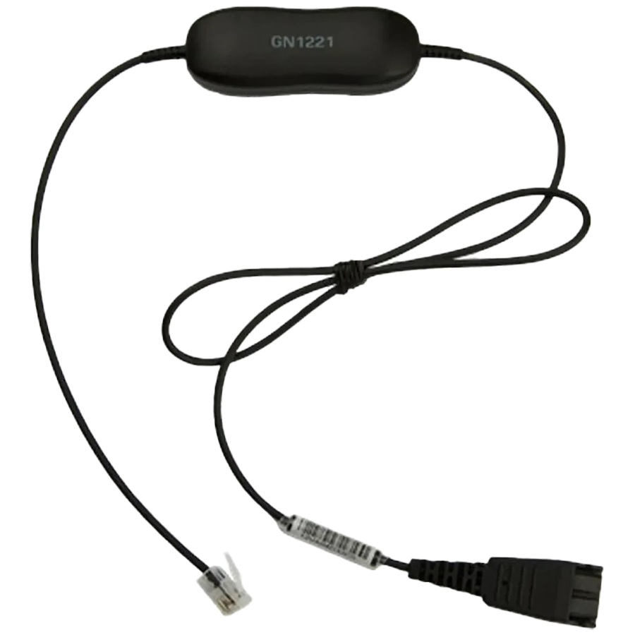[88007-99] JABRA Smart Cord, QD to RJ9, straight 0,8 meters, with 8-position switch configurator, for STD Variants Headset, makes the headset follow the legislation (new software)