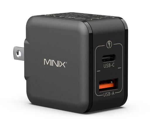 [29252] MINIX GaN Wall Charger Multi Adaptor 33W 1xUSB-C 1xUSB-A P1 Mini
