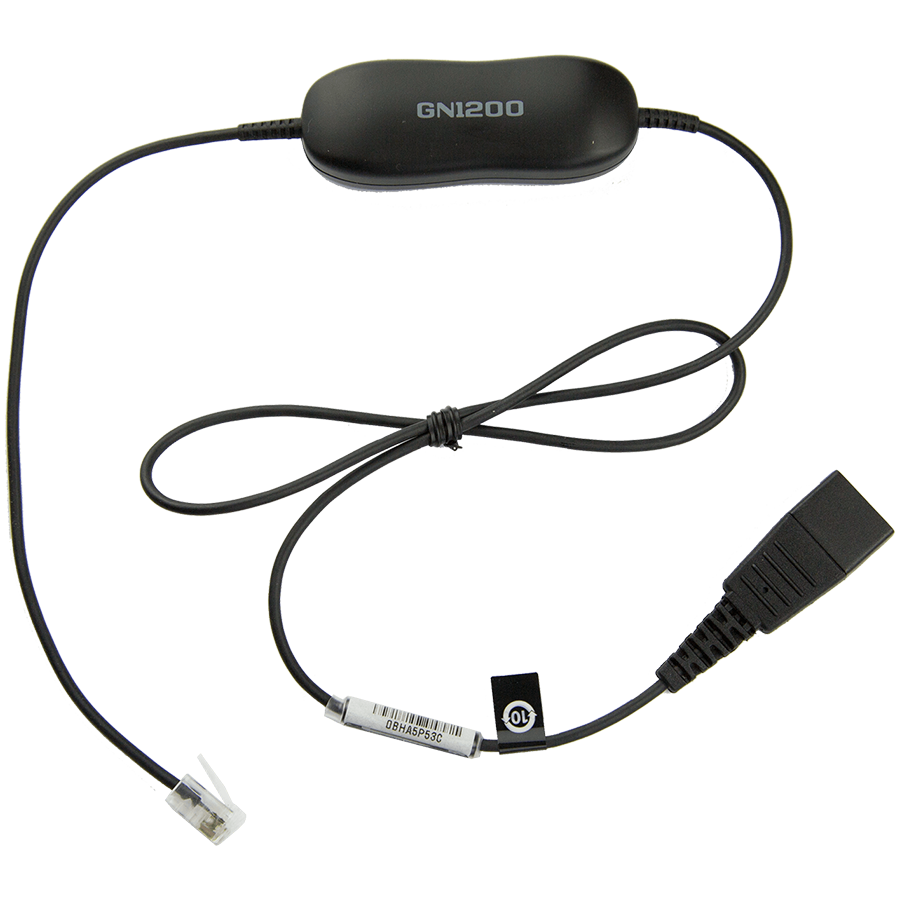 [88001-99] JABRA Smart Cord, QD to RJ10, straight , 0,8 meters, with 8-position switch configurator, for STD Headsets