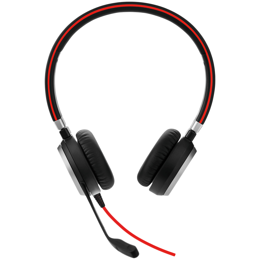 [6399-823-109] JABRA EVOLVE 40 MS Stereo USB Headband, Noise cancelling, USB and 3.5 jack connectivity, with mute-button and volume control on the cord, Busylight , Discret boomarm, Microsoft optimized