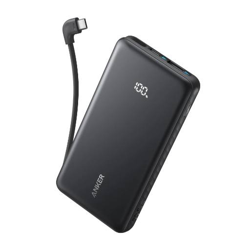 Anker Mobile Powerbank 10000 22.5W Built-In USB-C Cable Black